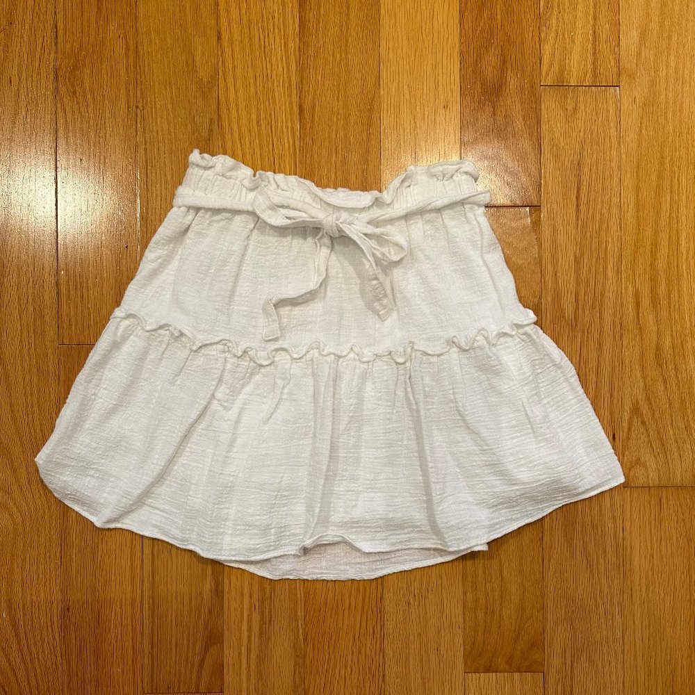 Cotton On White Ruffly Skirt with Tie